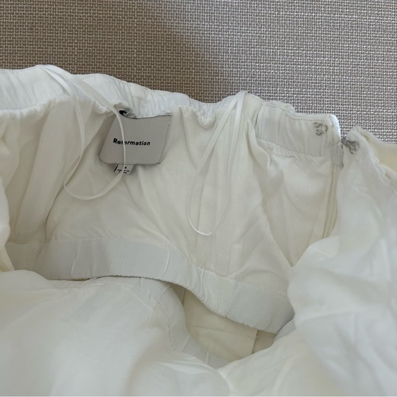 Reformation Ashlyn Top - White Ivory Beau Cocktail Cotton Causal Party - Picture 6 of 9